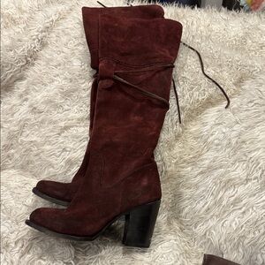 Freebird by Steven Burgundy Over the Knee Boots